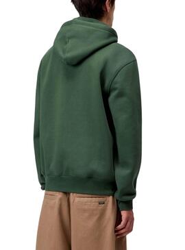 Sudadera Carhartt con marca y capucha verde para hombre