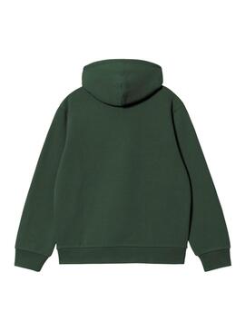 Sudadera Carhartt con marca y capucha verde para hombre