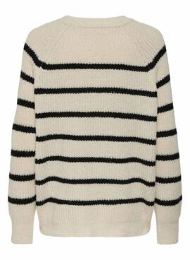 Jersey Only Mally beige y negro rayas para mujer