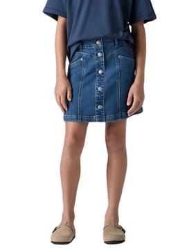 Falda vaquera Levis con botones para niña