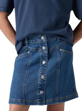 Falda vaquera Levis con botones para niña