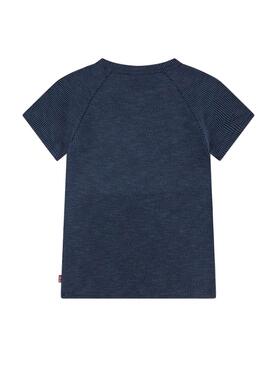 Camiseta Levis Ranglan azul para niña
