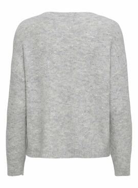 Jersey Only Onlarizona gris claro lentejuelas para mujer