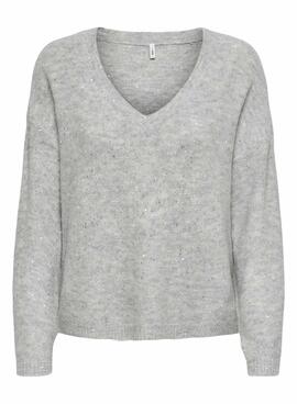 Jersey Only Onlarizona gris claro lentejuelas para mujer