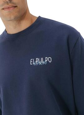 Sudadera El Pulpo logo azul para hombre