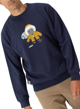Sudadera El Pulpo Esquimal azul para hombre
