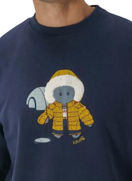 Sudadera El Pulpo Esquimal azul para hombre
