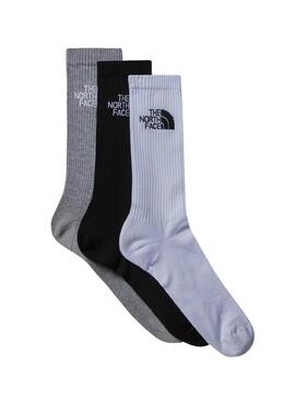 Calcetines The North Face gris blanco y negro