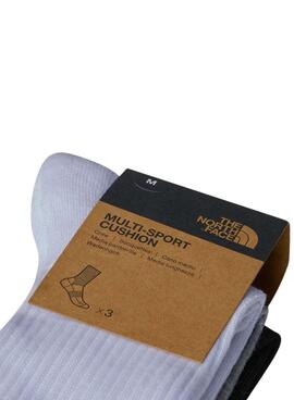 Calcetines The North Face gris blanco y negro