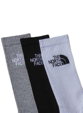 Calcetines The North Face gris blanco y negro