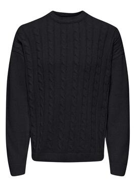 Jersey Only and Sons Lamard azul marino para hombre