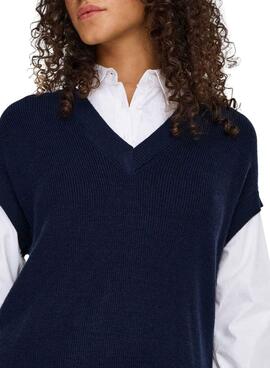 Jersey Only Payson combo camisa y chaleco marino para mujer