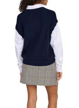 Jersey Only Payson combo camisa y chaleco marino para mujer