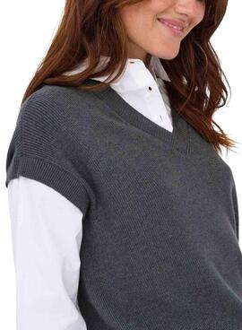 Jersey Only Payson combo camisa y chaleco gris para mujer