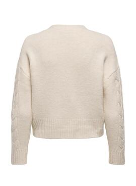 Cárdigan de punto Only Rio beige para mujer