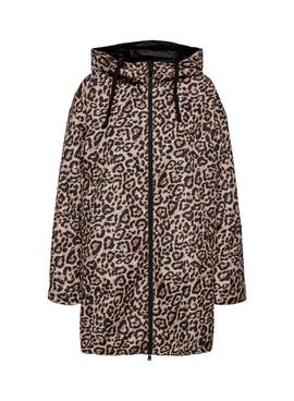 Chubasquero reversible Only Fry negro y animal print para mujer