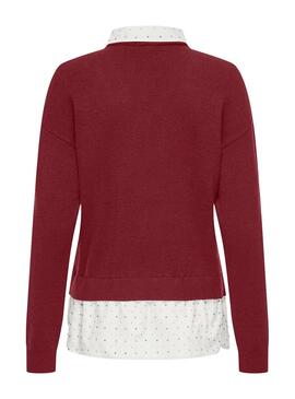 ONLDAGMAR LS COLLAR MIX KNT CabernetCloudDancer