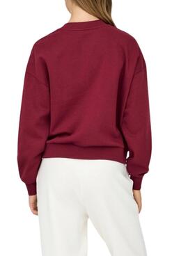 Sudadera Only Onjo granate para mujer