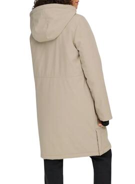 Parka Only Kara beige para mujer