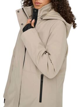 Parka Only Kara beige para mujer