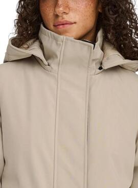 Parka Only Kara beige para mujer