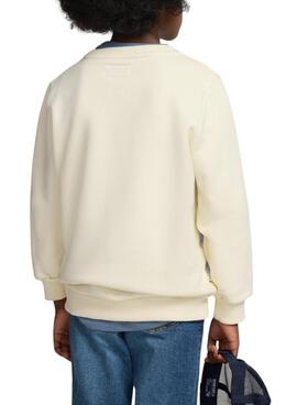 Sudadera Silbon Raqueta beige para niño