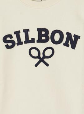 Sudadera Silbon Raqueta beige para niño