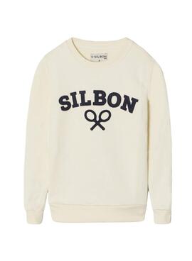 Sudadera Silbon Raqueta beige para niño