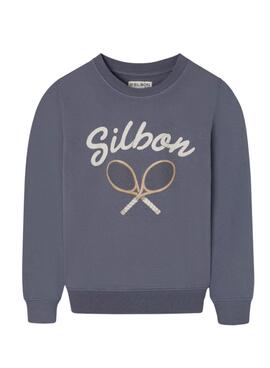 Sudadera Silbon Raqueta azul vintage para niño