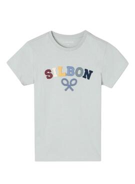 Camiseta Silbon logo multicolor turquesa para niño
