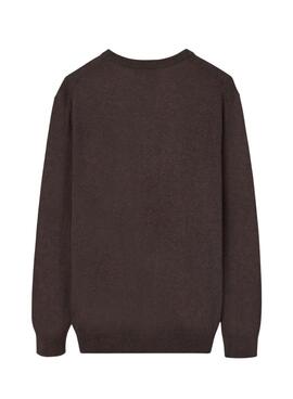 Jersey Silbon Vneck marrón para hombre