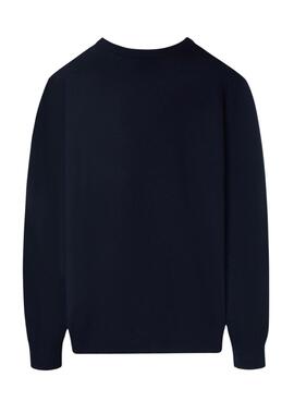 Jersey Silbon Vneck azul marino para hombre