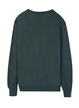 Jersey Silbon Vneck verde para hombre