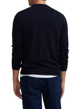Jersey Silbon básico azul marino para hombre