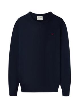 Jersey Silbon básico azul marino para hombre