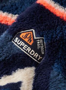 Polar Superdry Printed Henley étnico marino para mujer