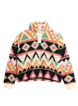 Polar Superdry Printed Henley étnico beige para mujer