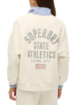 Sudadera Superdry Athletic Relaxed Printed beige para mujer