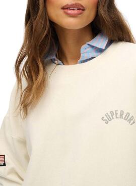 Sudadera Superdry Athletic Relaxed Printed beige para mujer