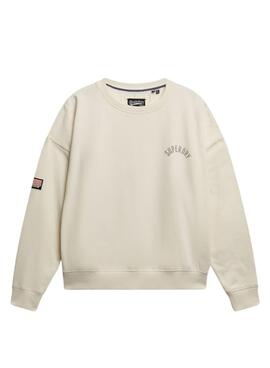 Sudadera Superdry Athletic Relaxed Printed beige para mujer