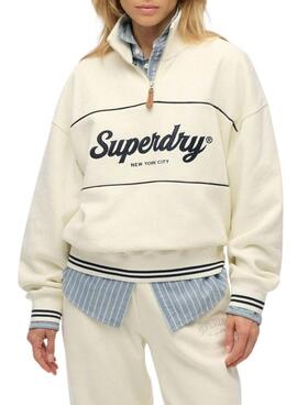 Sudadera Superdry Country Club Loose beige para mujer