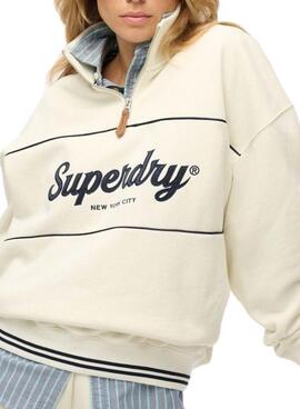 Sudadera Superdry Country Club Loose beige para mujer