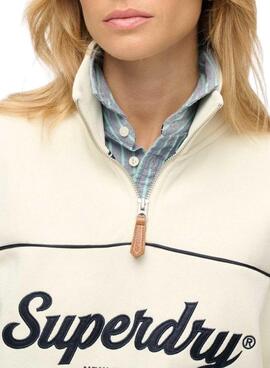 Sudadera Superdry Country Club Loose beige para mujer