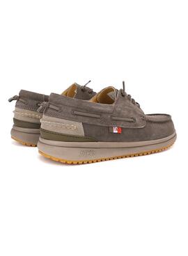 Zapatos náuticos Walkin Pitas Denver gris para hombre