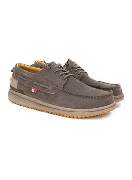 Zapatos náuticos Walkin Pitas Denver gris para hombre