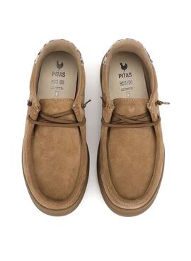 Zapatos Walkin Pitas Lyon camel para mujer