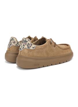 Zapatos Walkin Pitas Lyon camel para mujer