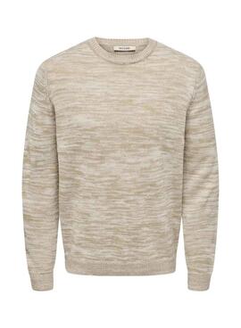 Jersey Only and Sons Trak beige para hombre