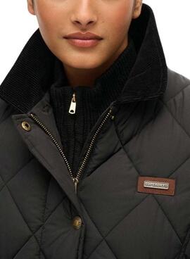 Cazadora Superdry Cord Trimmed Liner negro para mujer