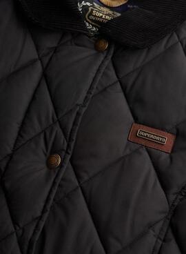 Cazadora Superdry Cord Trimmed Liner negro para mujer